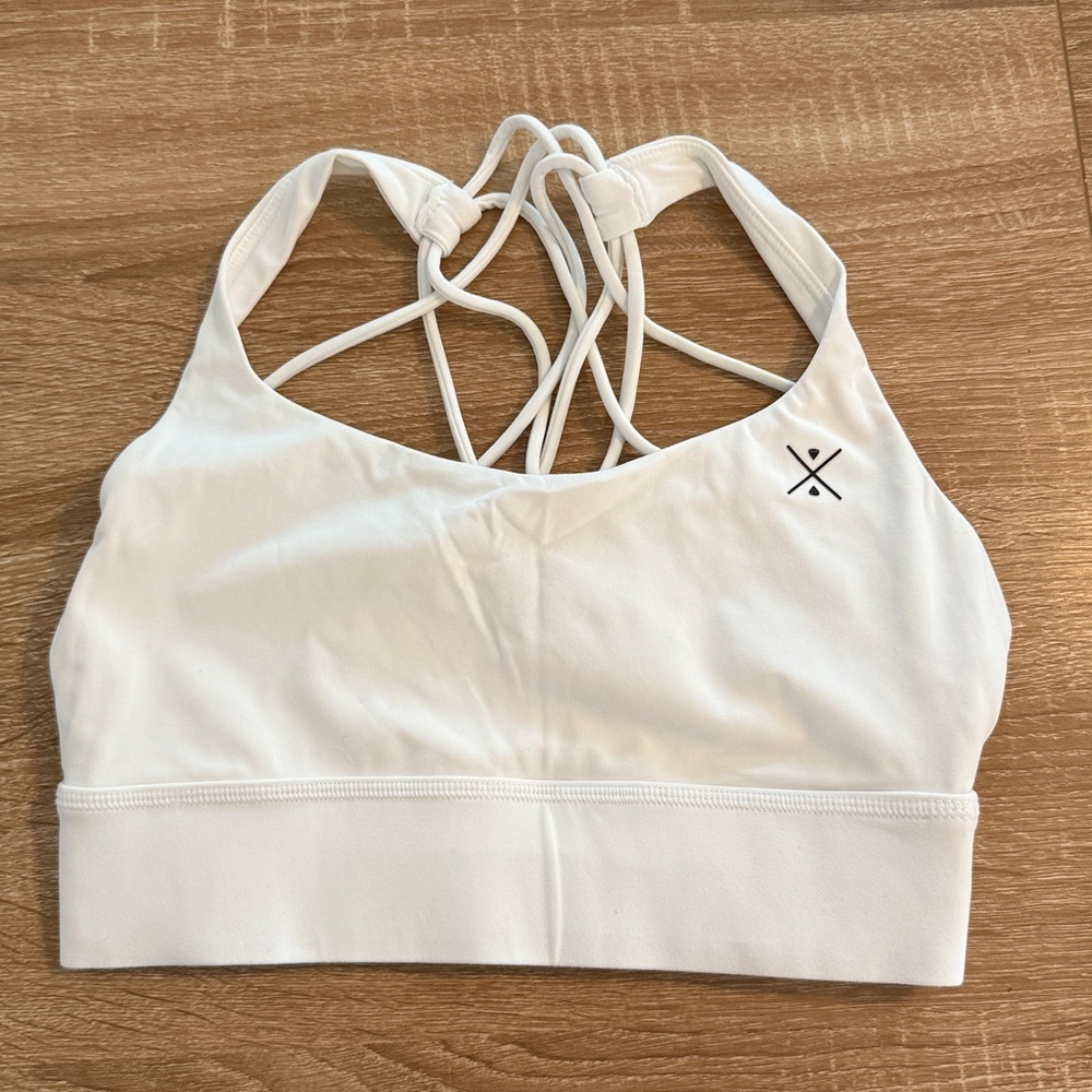 White Strappy Sports Bra